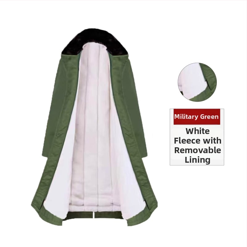 Στρατιωτικό παλτό με κουκούλα, αδιάβροχο και ανθεκτικό στον άνεμο, με επένδυση τεχνητής γούνας και πλήρωση πολυεστερικού-βαμβακιού