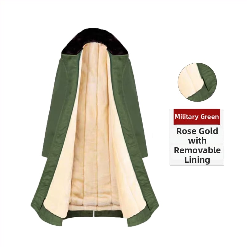 Στρατιωτικό παλτό με κουκούλα, αδιάβροχο και ανθεκτικό στον άνεμο, με επένδυση τεχνητής γούνας και πλήρωση πολυεστερικού-βαμβακιού