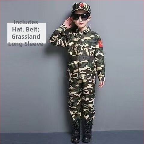 Детски камуфлажен костюм за военно обучение и сценични изпълнения, унисекс, за всички сезони