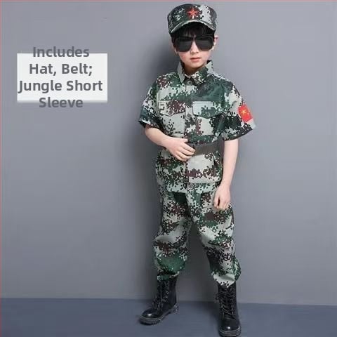 Детски камуфлажен костюм за военно обучение и сценични изпълнения, унисекс, за всички сезони
