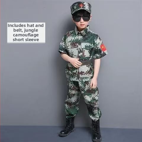 Детски камуфлажен костюм за военно обучение и сценични изпълнения, унисекс, за всички сезони