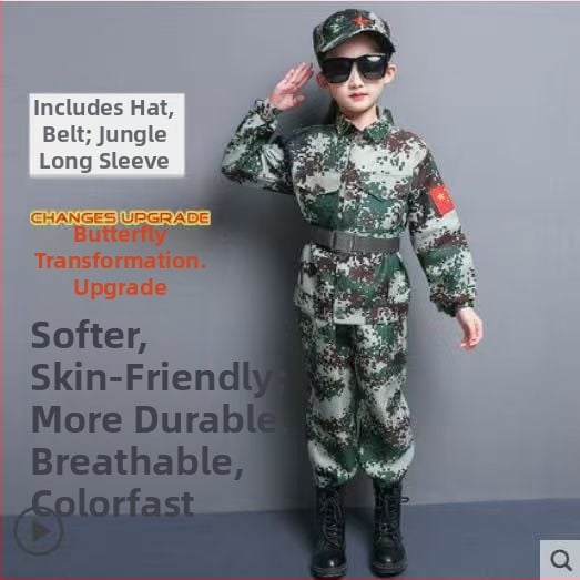 Детски камуфлажен костюм за военно обучение и сценични изпълнения, унисекс, за всички сезони