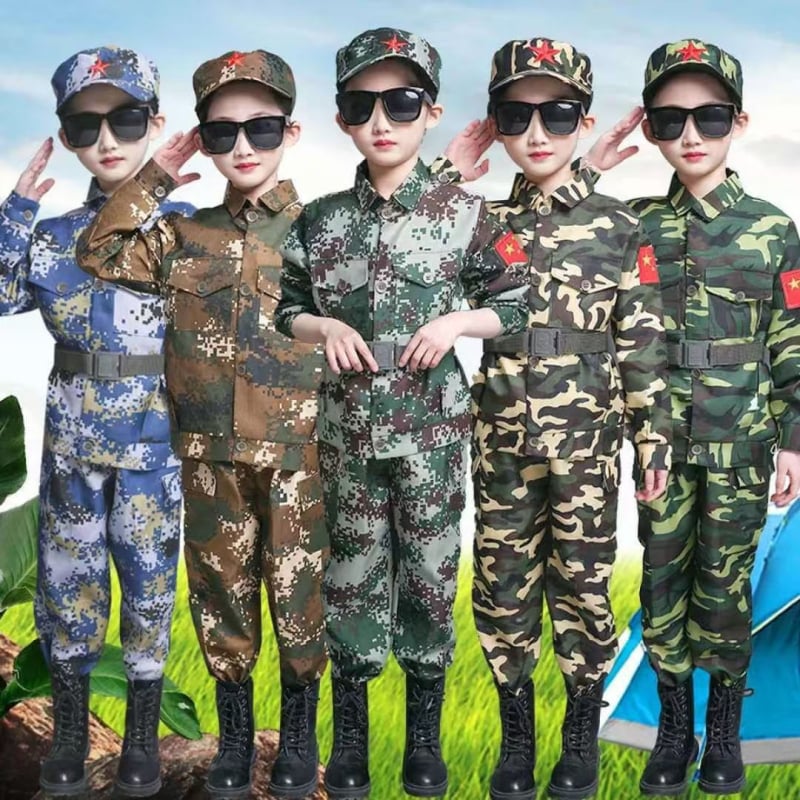 Детски камуфлажен костюм за военно обучение и сценични изпълнения, унисекс, за всички сезони