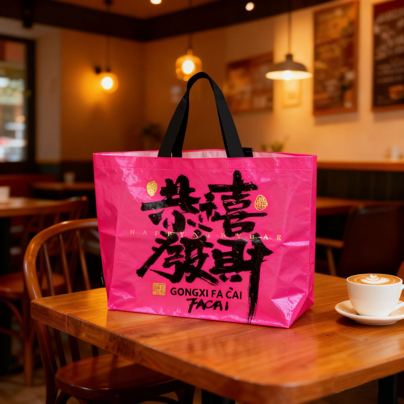 Χειροποίητη υφαντή τσάντα από PP με λαμιναρισμένο διαφανές στρώμα, αδιάβροχη, πάχος 140, κατάλληλη για αποθήκευση και συσκευασία