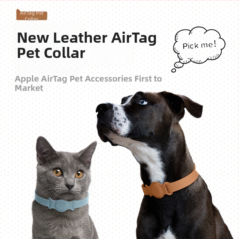 AirTag ochranný obal pre domáce zvieratá, kožený, nosenie na krku, proti strate, proti škrábaniu, proti opotrebeniu