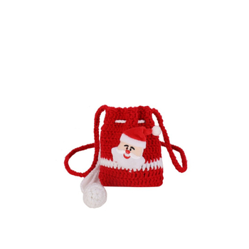 Vunena crossbody torbica za djecu s motivom snježnog čovjeka i božićnog drvca, sladak stil - Materijal: vuna; Uzorak: jednobojan; Podstava: bez podstave; Funkcije: super lagana, proširiva, smanjenje opterećenja; Dobna skupina: vrtić