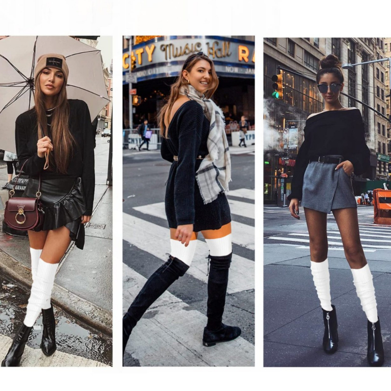 Дълги топлящи чорапи за крак за жени и мъже – рибена плетка, защита на подбедрицата, полиестерни влакна, йога, бег и фитнес