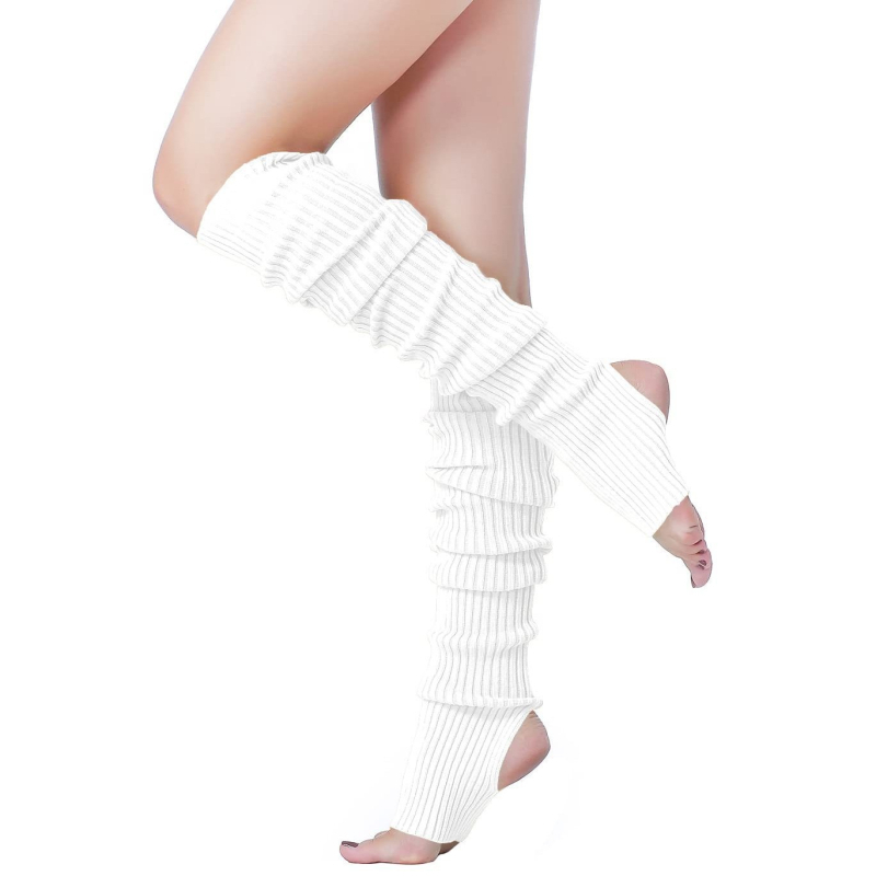 Дълги топлящи чорапи за крак за жени и мъже – рибена плетка, защита на подбедрицата, полиестерни влакна, йога, бег и фитнес