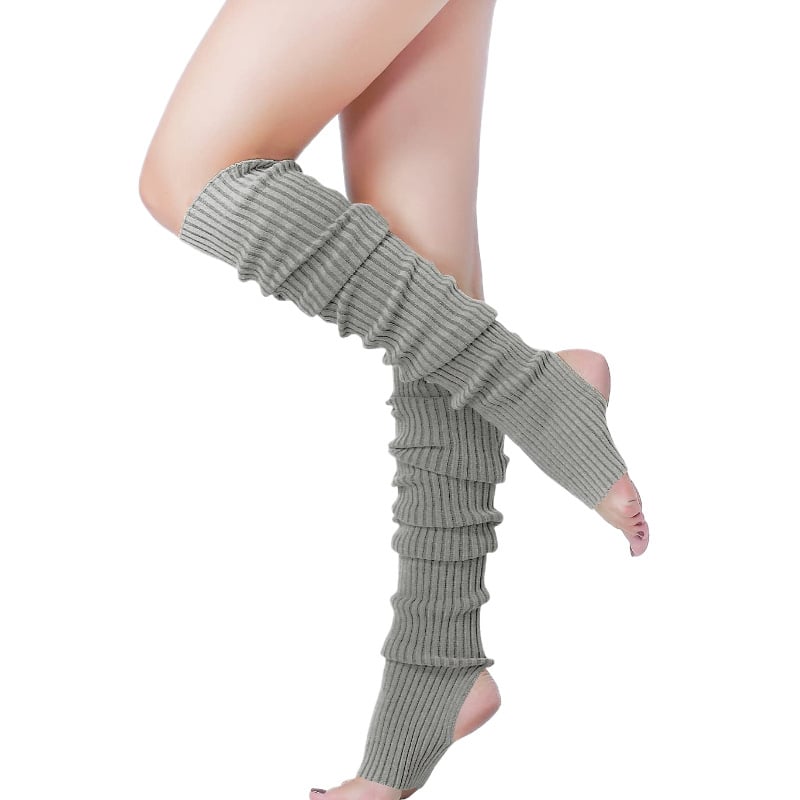 Дълги топлящи чорапи за крак за жени и мъже – рибена плетка, защита на подбедрицата, полиестерни влакна, йога, бег и фитнес