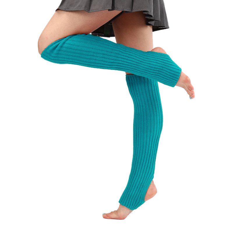 Дълги топлящи чорапи за крак за жени и мъже – рибена плетка, защита на подбедрицата, полиестерни влакна, йога, бег и фитнес