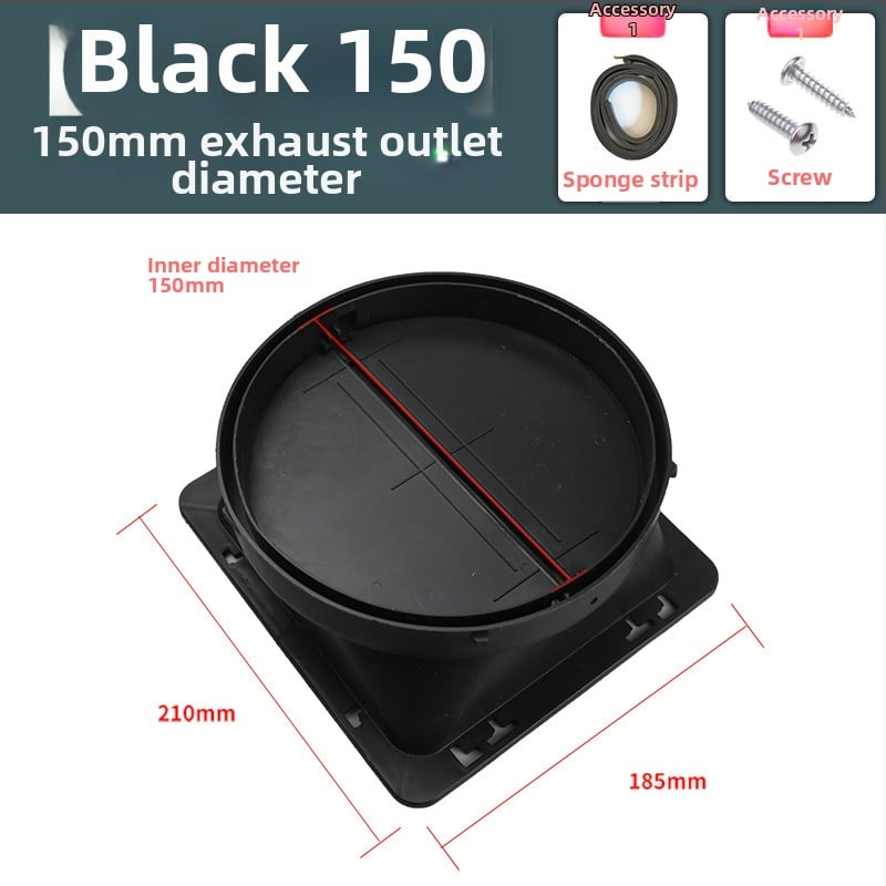 Аксесоари за кухненски аспиратор — въздушен изход с удебелена обратна клапа, ръчен монтаж, модел Въздушен изход, код YCF