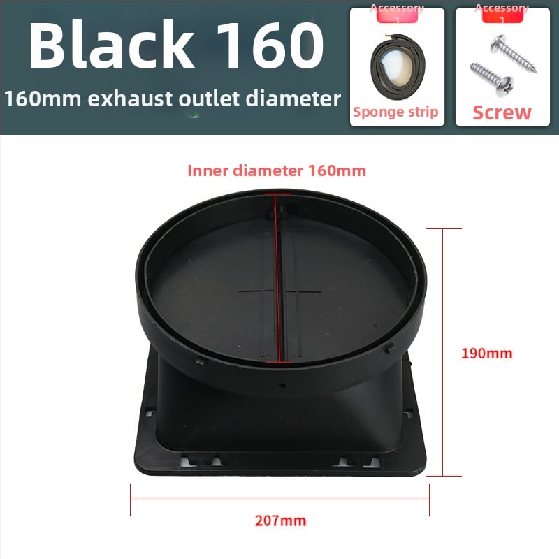 Аксесоари за кухненски аспиратор — въздушен изход с удебелена обратна клапа, ръчен монтаж, модел Въздушен изход, код YCF