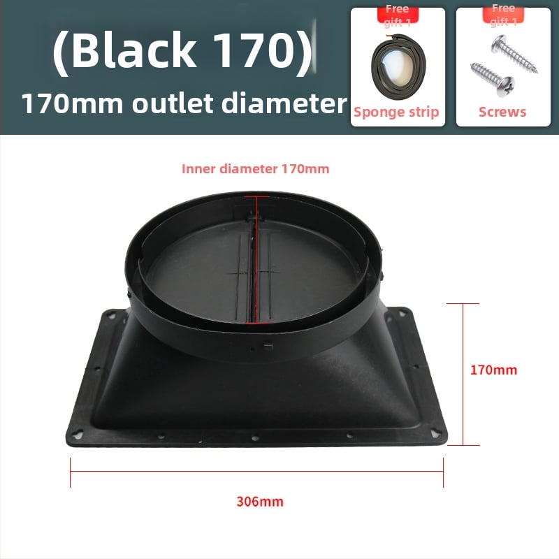 Аксесоари за кухненски аспиратор — въздушен изход с удебелена обратна клапа, ръчен монтаж, модел Въздушен изход, код YCF