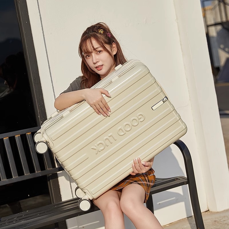 Könnyű poggyász nagy kapacitással, PVC, 3 kg, univerzális kerekek, cipzáras nyitás