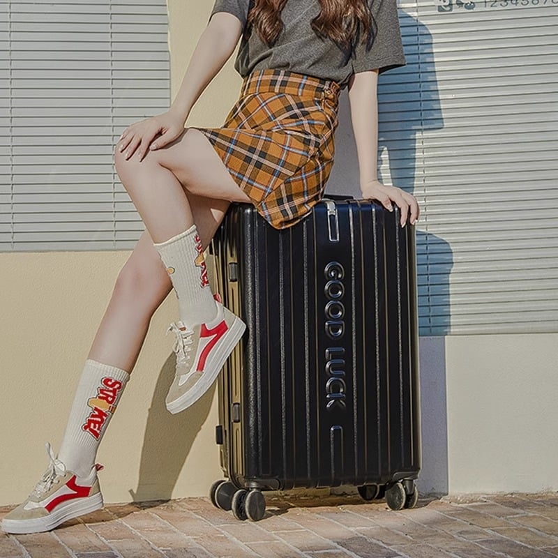 Könnyű poggyász nagy kapacitással, PVC, 3 kg, univerzális kerekek, cipzáras nyitás