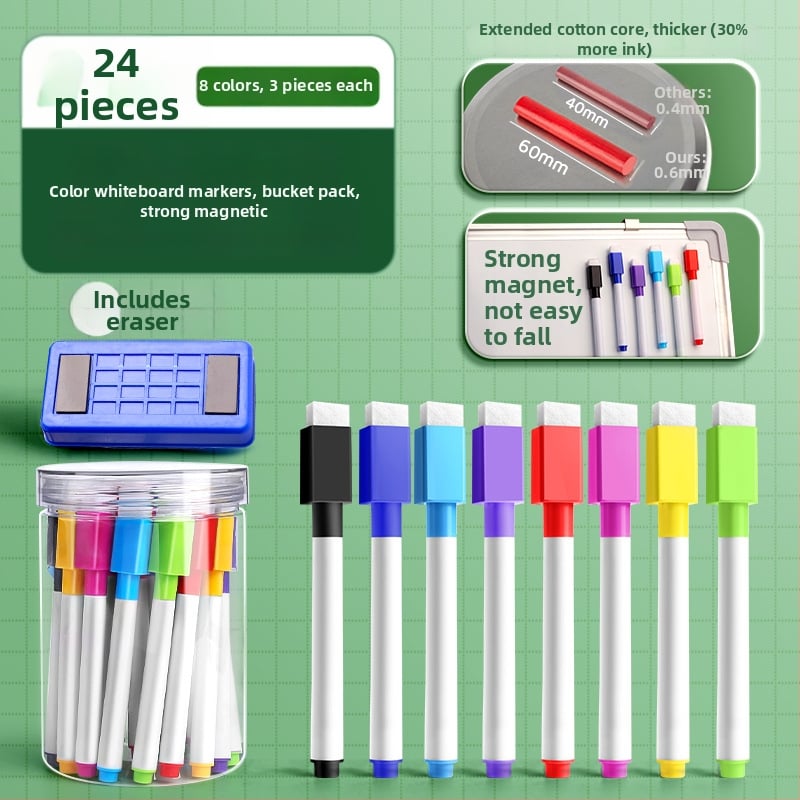 Liangzhi TZETBBB Детски изтриваем маркер за бяла дъска с водна основа, 0.2 мм, пластмасов корпус