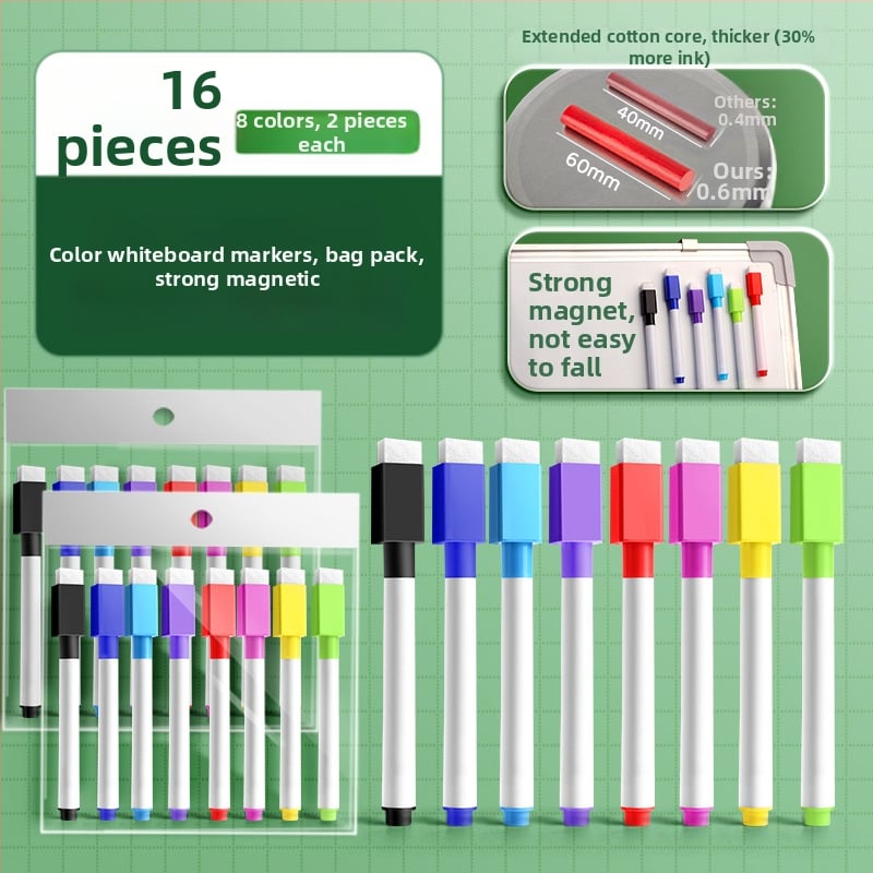 Liangzhi TZETBBB Детски изтриваем маркер за бяла дъска с водна основа, 0.2 мм, пластмасов корпус