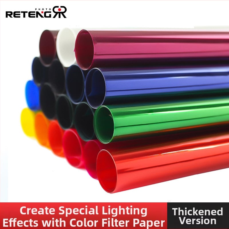 RETENG Аксесоари за осветление – Цветен филтър лист за сценично осветление, високопропусклив оптичен материал, позволява различни температури на светлината и светлинни ефекти