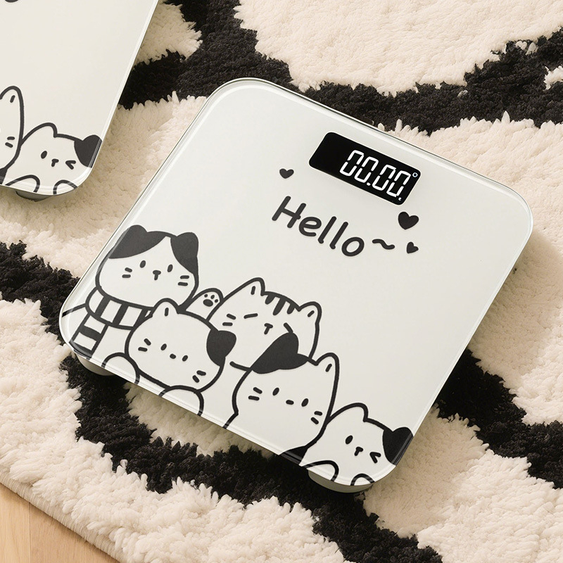 Електронна домашна везна за измерване на тегло и телесни мазнини, компактна, презареждаща се, умна