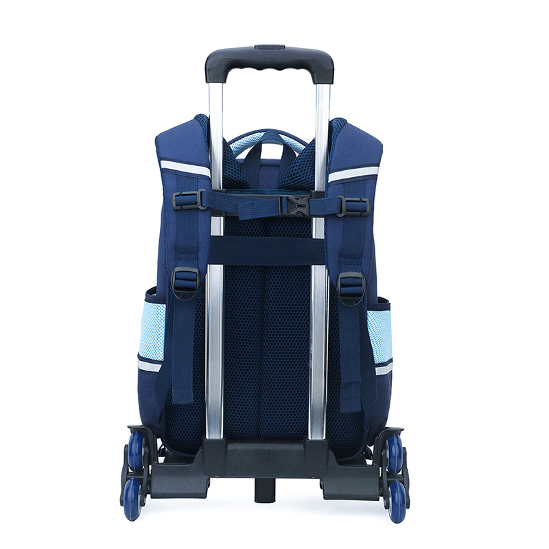 Natural Fish Κυλιόμενη σχολική τσάντα για μαθητές, 20–35L, Oxford ύφασμα, με ράβδο έλξης, τροχοί τύπου αεροπλάνου, εσωτερικός οργανωτής (θήκη με φερμουάρ, θήκη ID, lamin φερμουάρ θήκη)