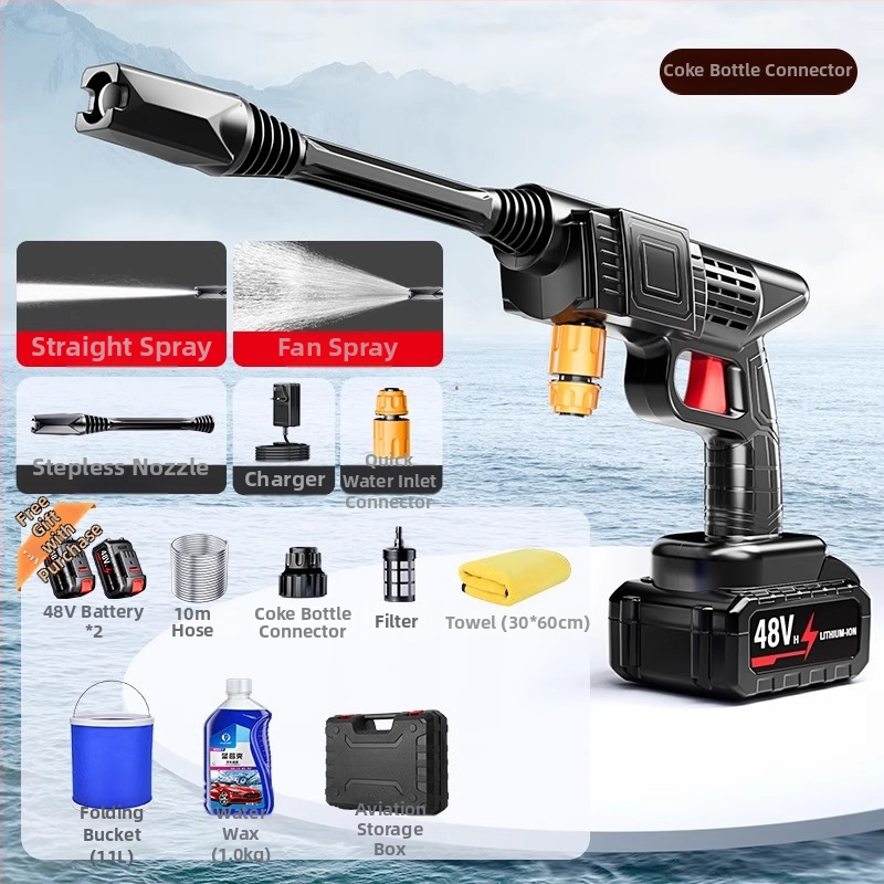 Bezdrôtový čistič auta s vysokotlakovou pištoľou, 25V lítium batéria, elektrický posilňovač vody