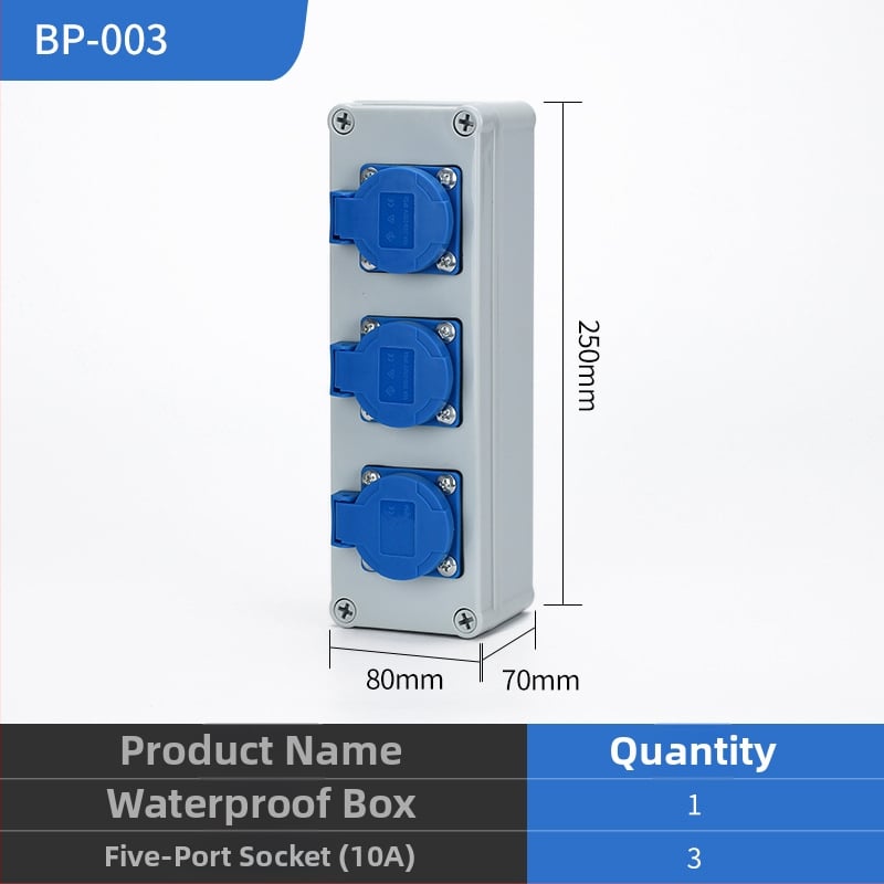 IP65 външна водоустойчива кутия за разпределение, повърхностно монтирана, с защита от утечки тока, 220V