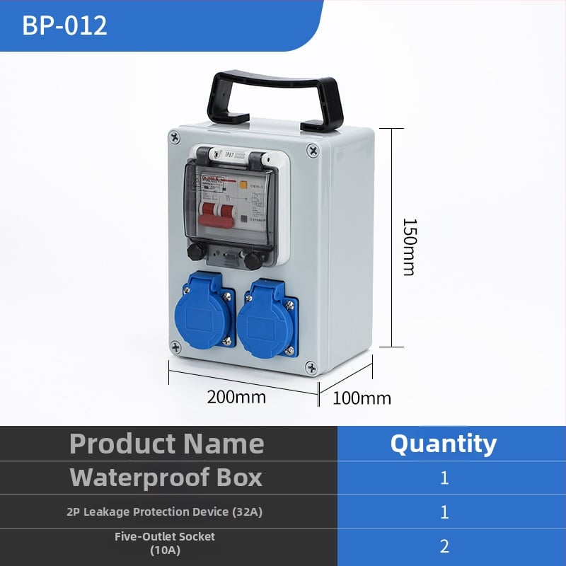 IP65 външна водоустойчива кутия за разпределение, повърхностно монтирана, с защита от утечки тока, 220V