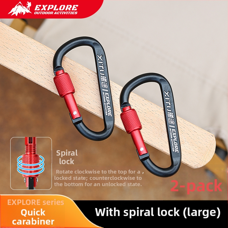 Uzamykateľný karabín D-tvaru, kľúčenka pre outdoor kempovanie – mini štýl