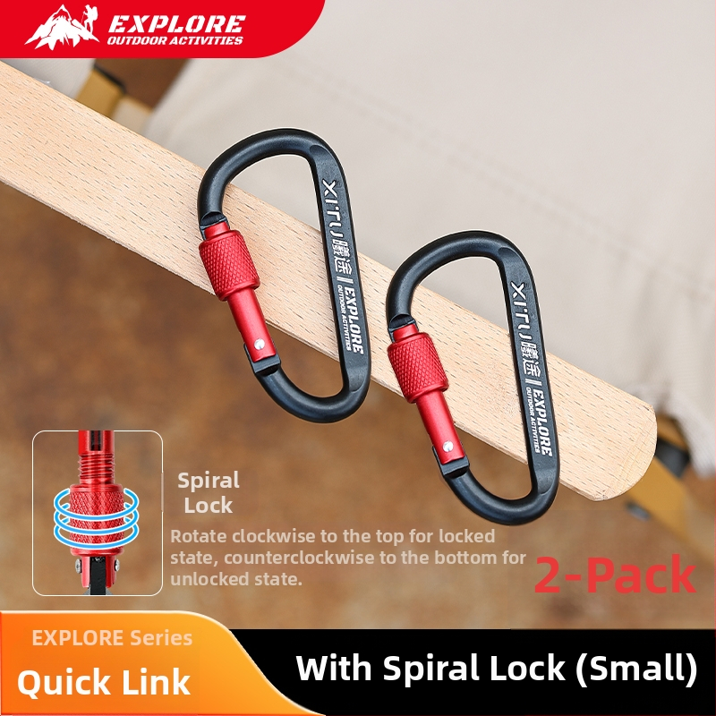 Uzamykateľný karabín D-tvaru, kľúčenka pre outdoor kempovanie – mini štýl