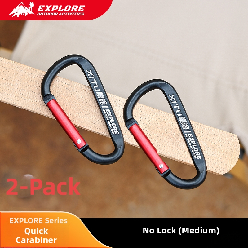 Uzamykateľný karabín D-tvaru, kľúčenka pre outdoor kempovanie – mini štýl