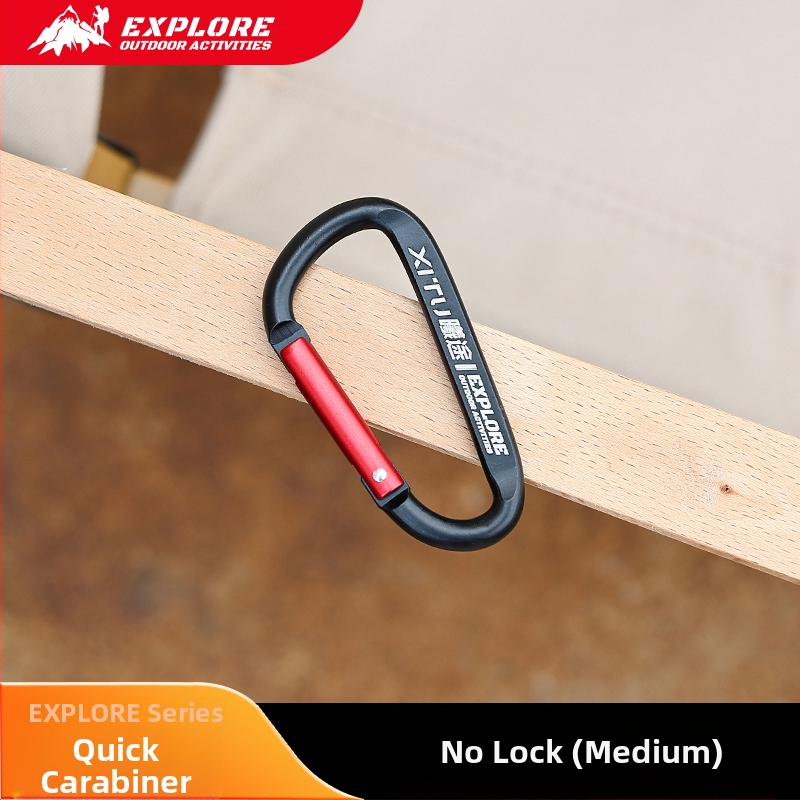 Uzamykateľný karabín D-tvaru, kľúčenka pre outdoor kempovanie – mini štýl