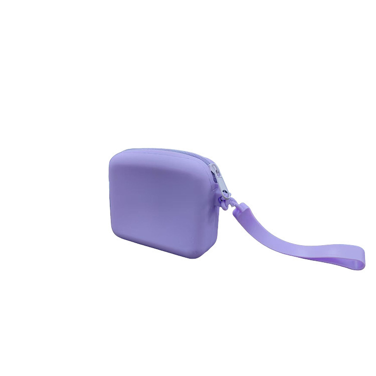 Portofel din silicon, geantă mini pentru monede, culoare solidă, stil urban minimalist, unisex, depozitare rezistentă la apă