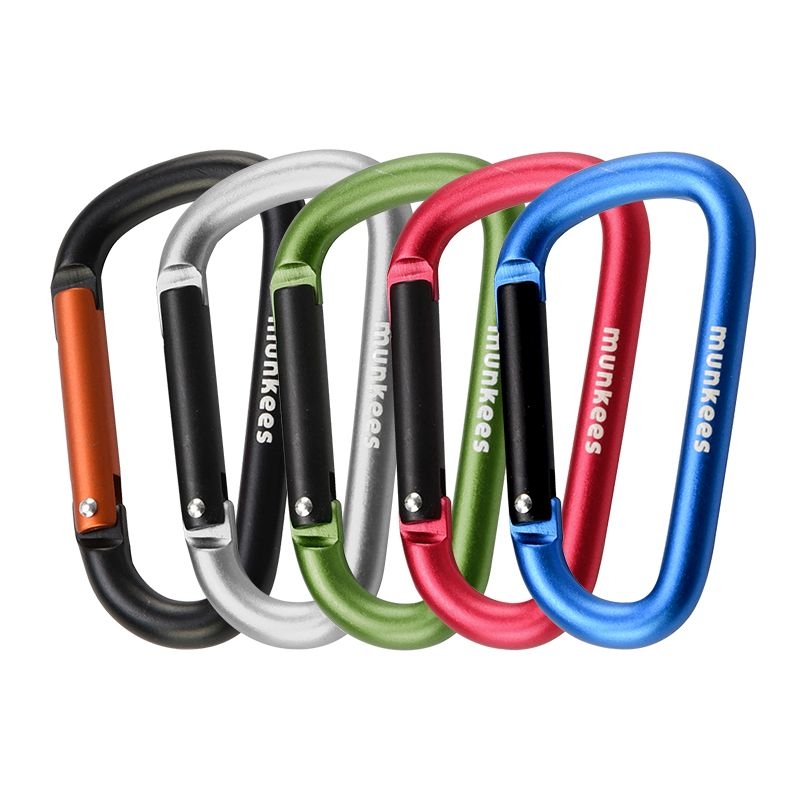 Nerđajući čelični karabiner s D-oblikom – mini zaključavajući prsten – višenamjenski prsten za ključeve za vanjsku torbu | nosivost: 60