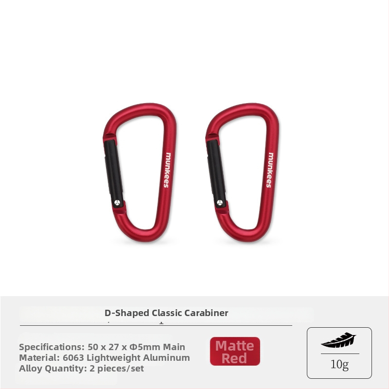 Nerezový karabín s tvarom D – mini karabínový zámok – viacúčelový kľúčenok pre turistický batoh | nosnosť: 60