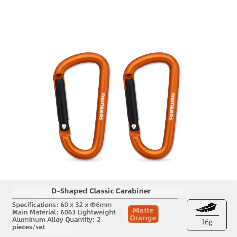 Nerezový karabín s tvarom D – mini karabínový zámok – viacúčelový kľúčenok pre turistický batoh | nosnosť: 60