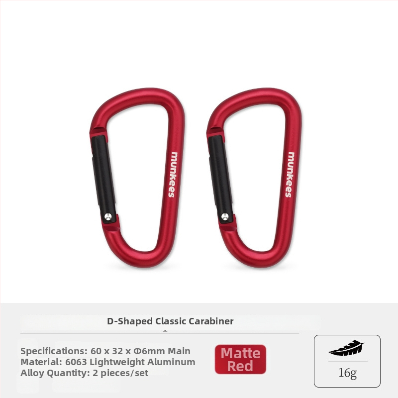 Nerezový karabín s tvarom D – mini karabínový zámok – viacúčelový kľúčenok pre turistický batoh | nosnosť: 60