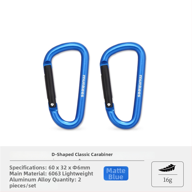 Nerezový karabín s tvarom D – mini karabínový zámok – viacúčelový kľúčenok pre turistický batoh | nosnosť: 60