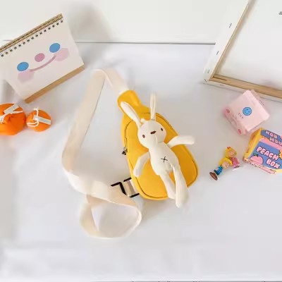 Dječja sling torba od platna s anime cartoon uzorkom – ultralagana, unisex, za predškolce, svakodnevna uporaba, proljeće 2023
