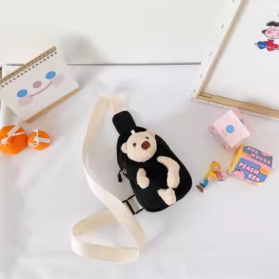 Dječja sling torba od platna s anime cartoon uzorkom – ultralagana, unisex, za predškolce, svakodnevna uporaba, proljeće 2023