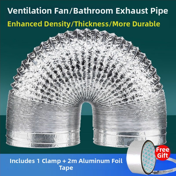 Изпускателна/вентилационна тръба за кухненски абсорбатор, алуминиево фолио + неръждаема стомана, модел Jy-exhaust pipe 1/2, монтаж според описанието