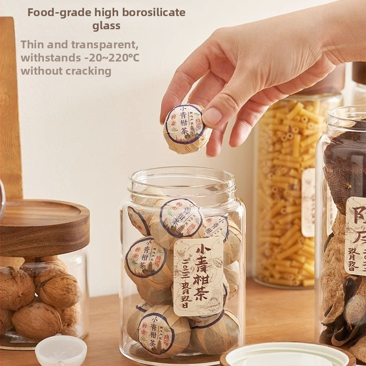 Recipient din sticlă borosilicat pentru ceai, gură filetată, etanș, de calitate alimentară