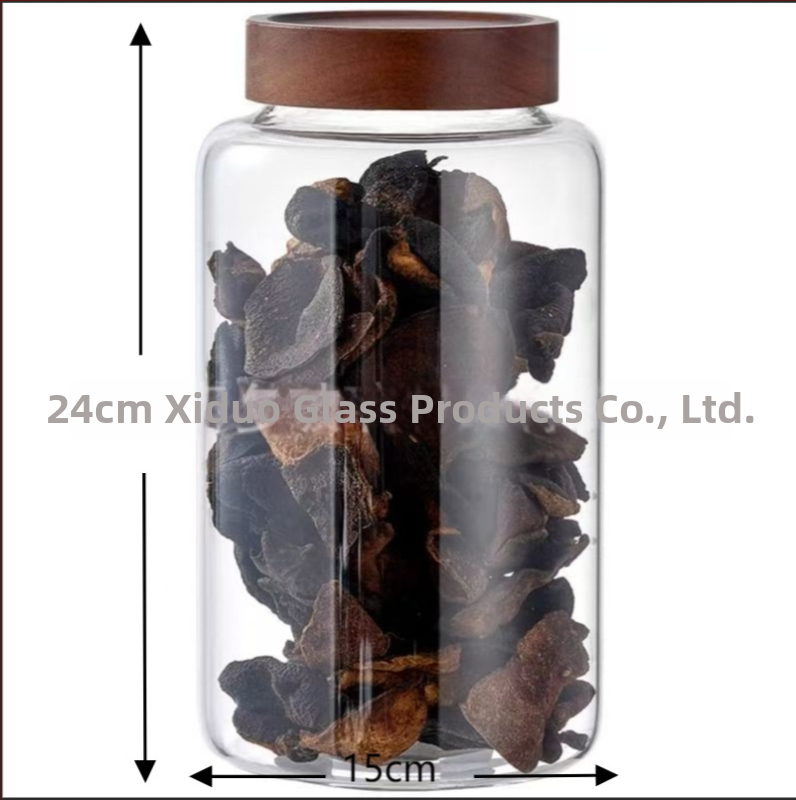 Recipient din sticlă borosilicat pentru ceai, gură filetată, etanș, de calitate alimentară