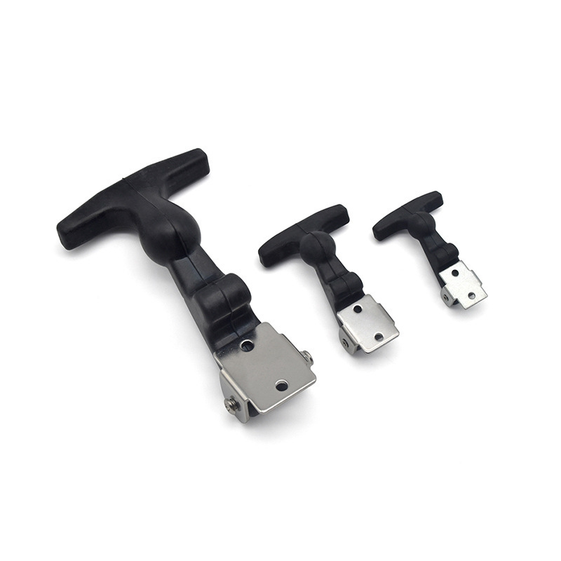 T-típusú gumírozott szerszámosláda zárókapocs KK709, anyag: gumi + szénacél, konténerekhez és elosztó dobozokhoz