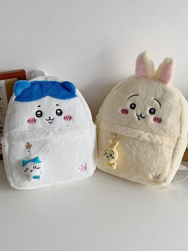 Karikatüüriline plüüš Usagi Chiikawa ristkott õpilastele, animatsioonimuster, kõver õla-rihm, polüestri vooder