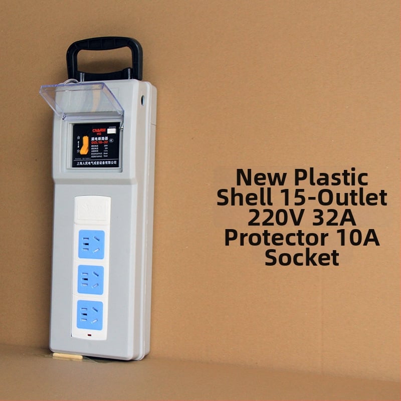 Портативна кутия за строителна площадка с защита срещу токов теч, IP54 водоустойчивост, монтаж на повърхността, поликарбонатов корпус, гнезда за включване