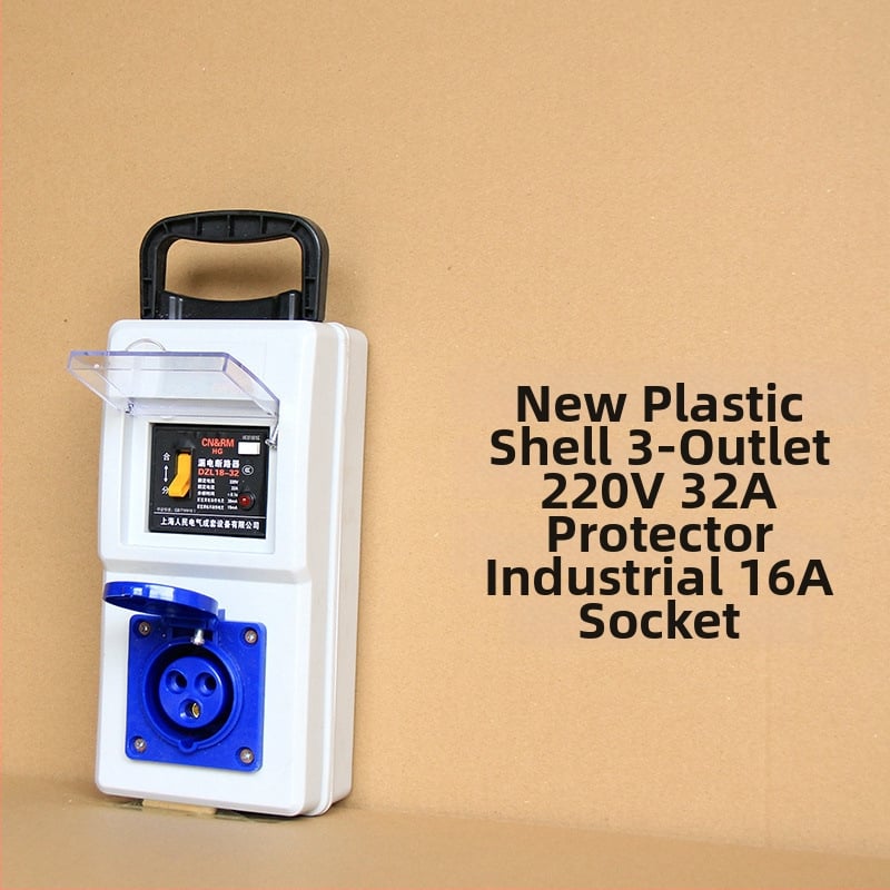 Портативна кутия за строителна площадка с защита срещу токов теч, IP54 водоустойчивост, монтаж на повърхността, поликарбонатов корпус, гнезда за включване