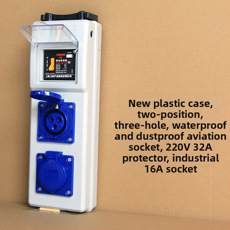 Портативна кутия за строителна площадка с защита срещу токов теч, IP54 водоустойчивост, монтаж на повърхността, поликарбонатов корпус, гнезда за включване