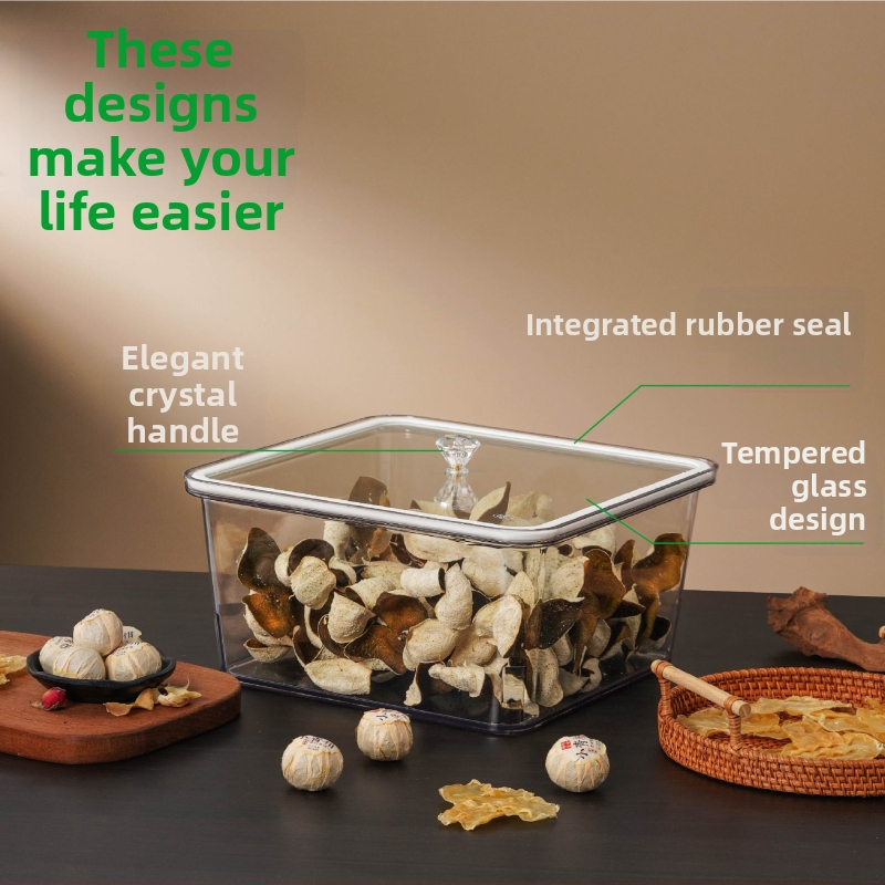 Κουτί αποθήκευσης με καπάκι (PET πλαστικό; ανθεκτικό στην υγρασία; προσαρμόσιμος; τυπωμένο λογότυπο)