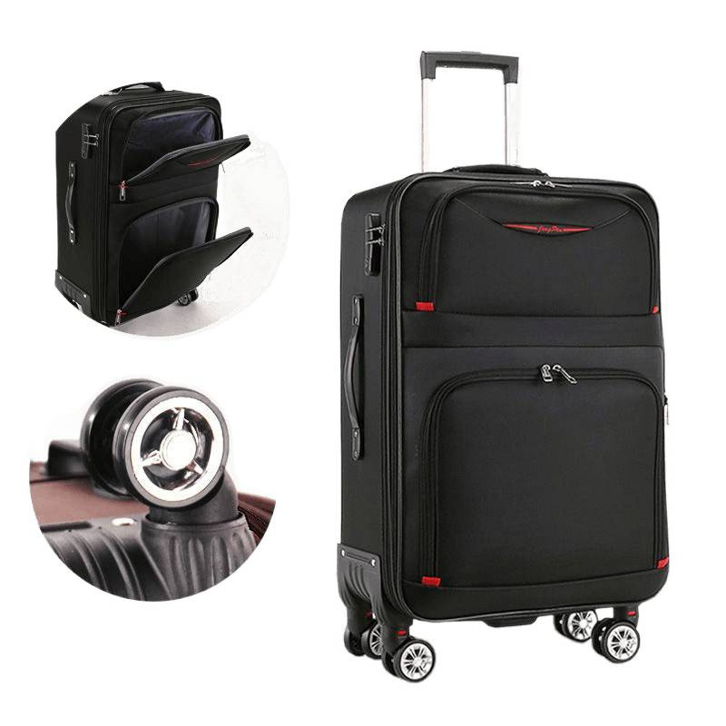 Szénszálas utazótáska cipzáras nyitással, univerzális kerekekkel, férfiak számára, szabványos kombinációs zár