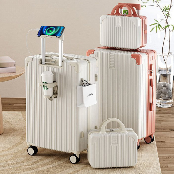 Uniszex ABS bőrönd univerzális kerekekkel, cipzárral nyíló, 2 kg súlyú, szabványos kombinációs zár a szabadidős utazásokhoz.